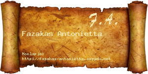 Fazakas Antonietta névjegykártya